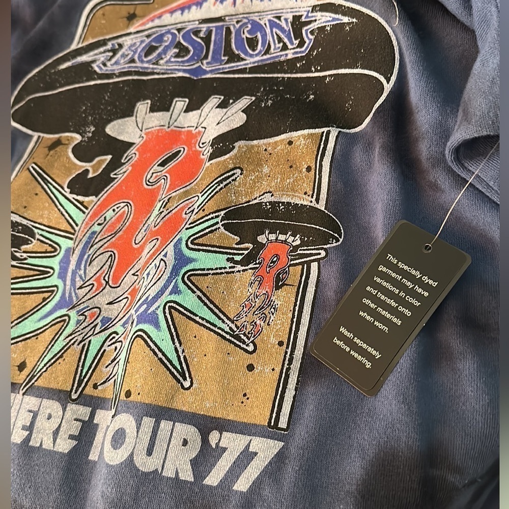 BOSTON Premiere Tour 1977 Rock Band Tie Dye Sweatshirt  Unisex NWT - Picture 11 of 13